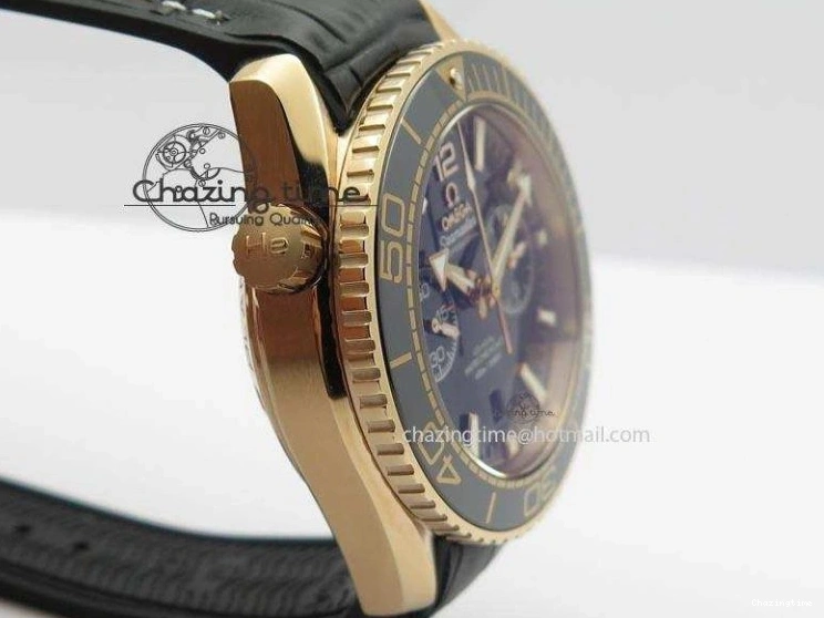 0215 Breathable Seamaster Professional Chrono RG Black Ceramic Black Dial On Black Gummy Strap A 8214